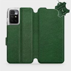 Mobiwear Luxusní kožené flip pouzdro na mobil Xiaomi Redmi 10 - Zelené - L_GRS Green Leather