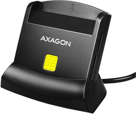 Axagon CRE-SM2 USB externí čtečka 4-slot Smart card/ID card (eObčanka) čtečka karet microSD SD bankovní kreditní debetní platební karty 