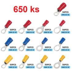 Stualarm Sada izolovaných lisovacích oček, 650 ks (4box020)