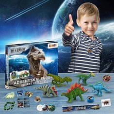 Craze Adventní kalendář Dinosauři Jurský park - figurky, samolepky a doplňky - drobné poškození