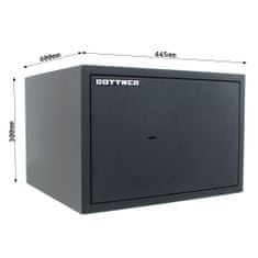 Rottner PowerSafe 300 nábytkový trezor antracit | Trezorový zámek na klíč | 44.5 x 30 x 40 cm