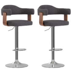 Vidaxl Barové stoličky 2 ks tmavě šedé ohýbané dřevo a textil