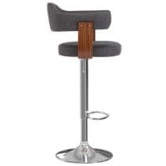 Vidaxl Barové stoličky 2 ks tmavě šedé ohýbané dřevo a textil