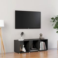 Greatstore TV stolek šedý 107 x 35 x 37 cm dřevotříska