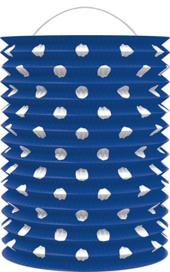 Zaparkorun.cz Papírový lampion, modrý s tečkami, 23 cm, Rappa