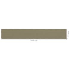 Greatstore Balkonová zástěna taupe 75 x 500 cm HDPE