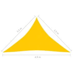 Vidaxl Stínící plachta 160 g/m2 žlutá 3,5 x 3,5 x 4,9 m HDPE