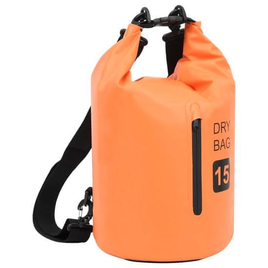 Greatstore Nepromokavý vak se zipem oranžový 15 l PVC