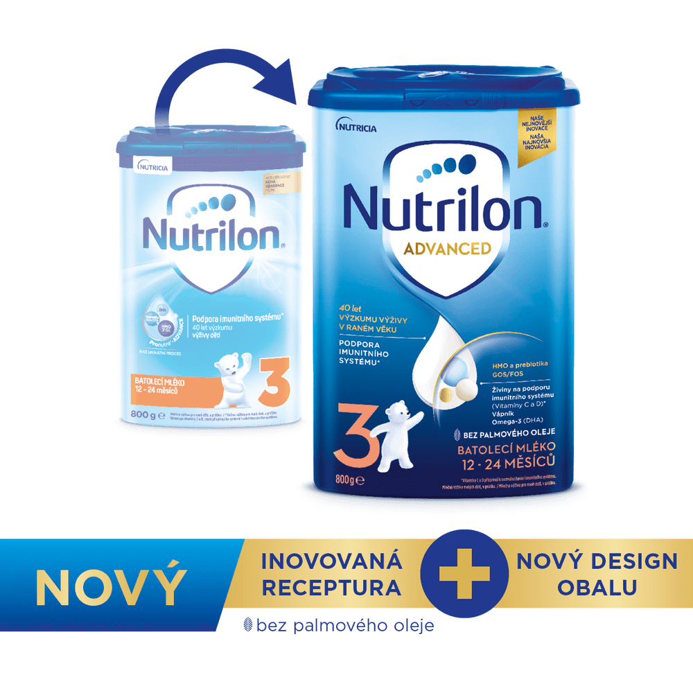 Nutrilon 3 Advanced batolecí mléko 800g, 12+