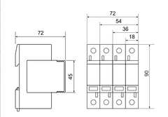 Tracon Electric Svodič přepětí AC typ T1+T2 ESPD1+2-12.5-3P