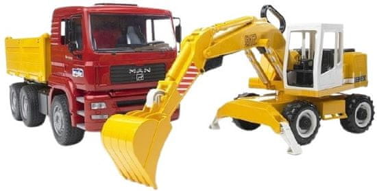 Bruder MAN TGA nákladní auto s Liebherr bagrem 1:16