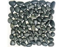 Kamenná mozaika černá - oblázek velký PT01 300x300 mm