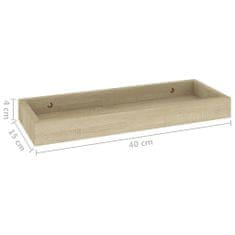 Greatstore Nástěnné police Loggia 2 ks dub 40 x 15 x 4 cm MDF