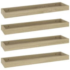 Greatstore Nástěnné police Loggia 4 ks dub 60 x 15 x 4 cm MDF