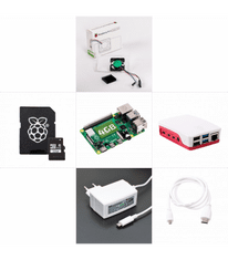 Raspberry Pi Zonepi sada s Raspberry Pi 4, 4GB RAM, 32GB karta, oficiální krabička, bílá