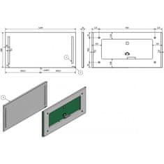 Hopa Zrcadlo s LED osvětlením LABE 120 cm 3 cm 60 cm