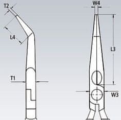 Knipex Půlkulaté kleště s břity 200 mm - 2622200