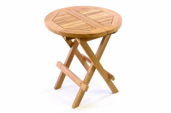 shumee Divero dětský odkládací sklopný stolek z teakového dřeva