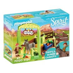 Playmobil Koňský box Šmik a seňor Mrkvička , Spirit Riding Free, 51 dílků