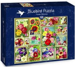 Blue Bird Puzzle Obrázky s květy