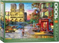 Puzzle Notre Dame při západu slunce