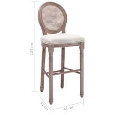 shumee Barové židle 2 ks bílé lněné