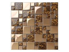 Pavemosa Mozaika kov-sklo zlatá lesklá MMS049 300x300 mm
