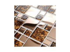 Pavemosa Mozaika kov-sklo zlatá lesklá MMS049 300x300 mm