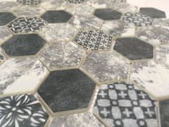 Pavemosa Mozaika recyklované sklo hexagon šedý Patchwork MSH011 324x280 mm