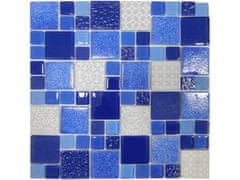 Pavemosa Mozaika recyklované sklo modrá Patchwork MSS004 300x300 mm