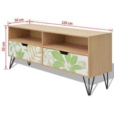 Greatstore TV stolek MDF 120x30x50 cm hnědý