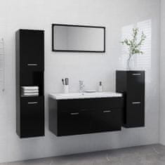 Greatstore Set koupelnového nábytku černý dřevotříska