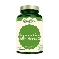 GreenFood Nutrition Hořčík a Zinek Cheláty + Vitamín D3 90 kapslí