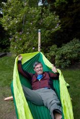 Hamaka Houpací síť pro dva Camping + Slap strap (zelený SET)