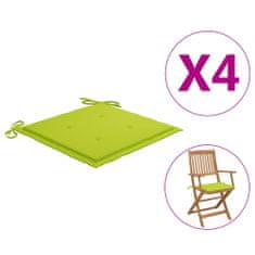 Greatstore Podušky na zahradní židle 4 ks zelené 40 x 40 x 4 cm textil