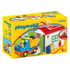 Playmobil Vyklápěcí auto s garáží , 1.2.3, 6 dílků