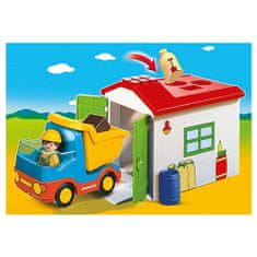 Playmobil Vyklápěcí auto s garáží , 1.2.3, 6 dílků