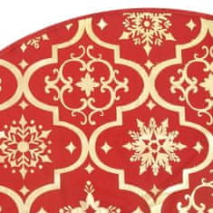 Greatstore Luxusní podložka pod vánoční stromek s punčochou červená 122 cm