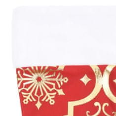 Greatstore Luxusní podložka pod vánoční stromek s punčochou červená 90 cm