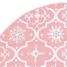 Vidaxl Luxusní podložka pod vánoční stromek s punčochou růžová 150 cm