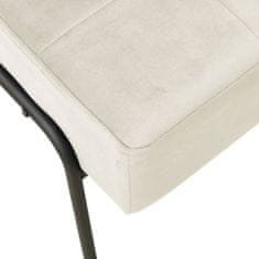 Greatstore Relaxační židle 65 x 79 x 87 cm krémová bílá samet