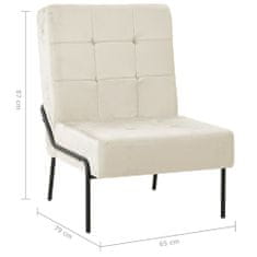 Greatstore Relaxační židle 65 x 79 x 87 cm krémová bílá samet