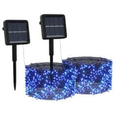 Greatstore Solární světelné řetězy 2 ks 2 x 200 LED modré dovnitř i ven