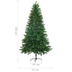 Greatstore Umělý vánoční stromek s LED diody 150 cm zelený