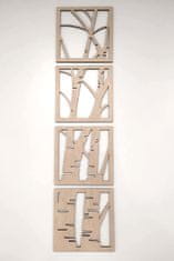 MAJA DESIGN Dřevěný obraz čtyřdílný - BŘÍZA, 60 x 60 cm