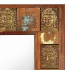 Greatstore Zrcadlo s reliéfy Buddhy 50 x 80 cm masivní recyklované dřevo