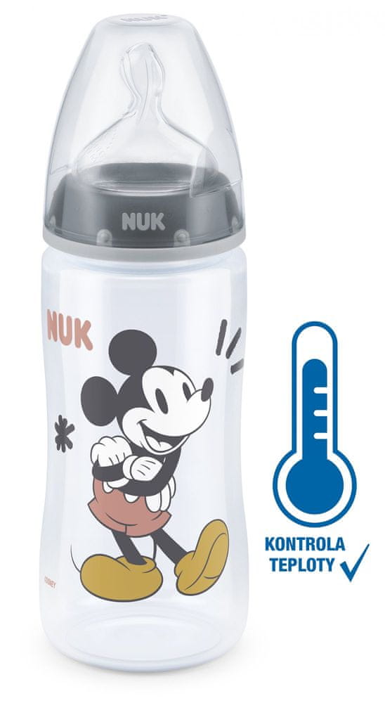 Nuk FC+ láhev MICKEY s kontrolou teploty 300ml šedá