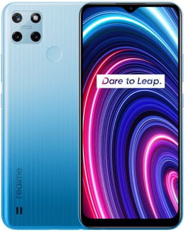 Realme C25Y, 4GB/128GB, velký displej, dlouhá výdrž velkokapacitní baterie, výkonný procesor, zadní kvalitní fotoaparát 50Mpx fotoaparát dlouhá výdrž baterie ochrana zraku bezrámečkový displej IPS LCD displej čtečka otisku prstů odemykání obličejem LTE internet LTE připojení Wi-Fi Bluetooth 5.0 Android 11 nadstavba Realme UI