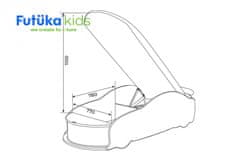 Futuka Kids Dětská postel auto UNO MOTOR + Matrace Standart + Zvedací mechanismus + Spojler ČERVENÁ