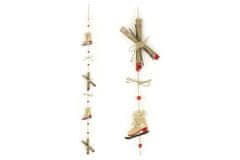 ATAN Girlanda, vánoční dekorace s dřevěnými bruslemi a lyžemi ZA8628